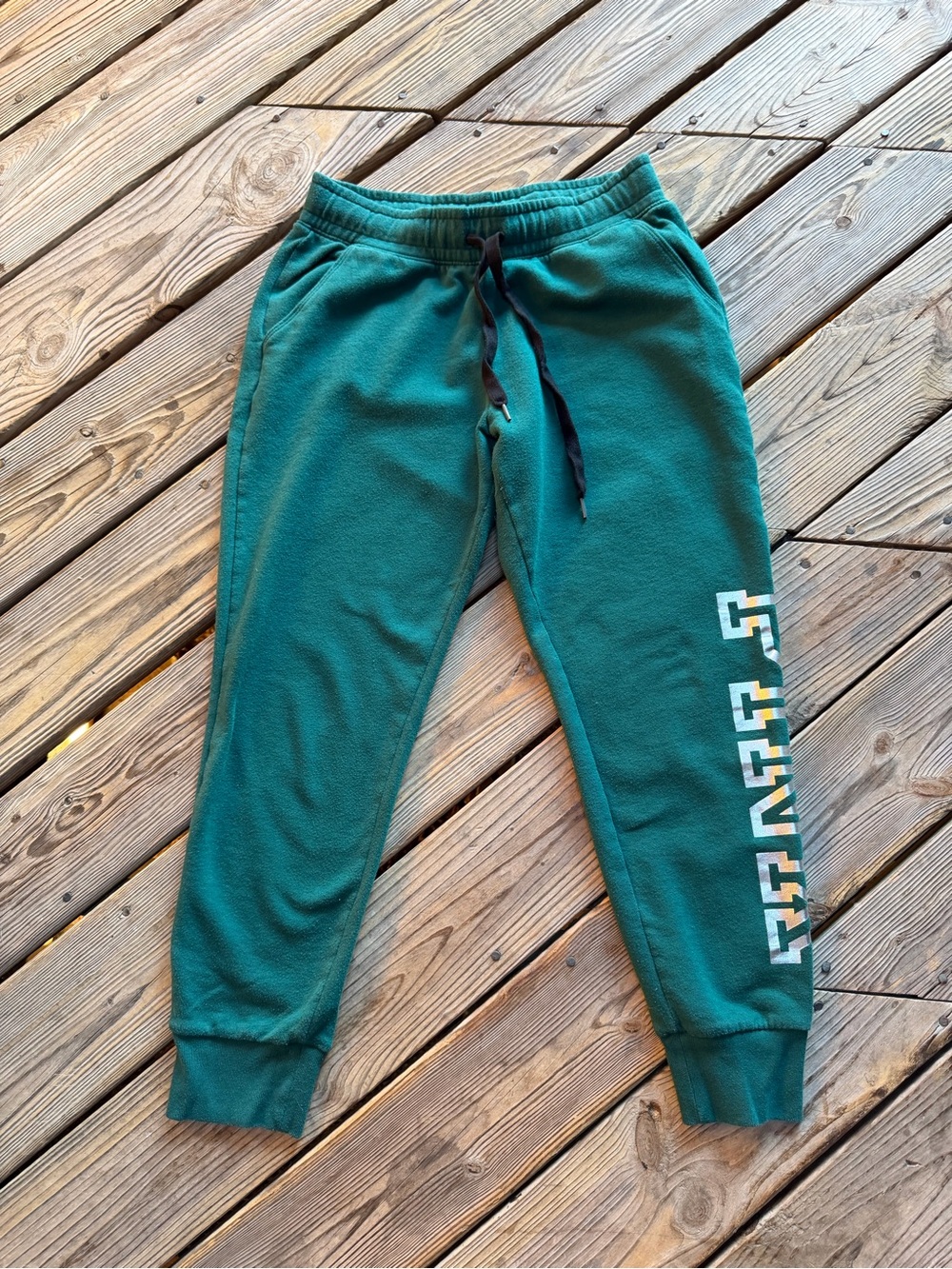 Victoria’s Secret PINK Emerald Green Fleece Jogger Sweatpants Medium